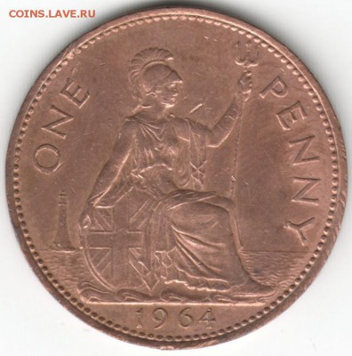 Великобритания. 1 пенни 1964 г. до 24.00 10.03.16 г. - Scan-160304-0023