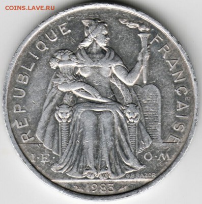 Новая Каледония. 5 франков 1983 г. до 24.00 10.03.16 г. - Scan-160304-0007