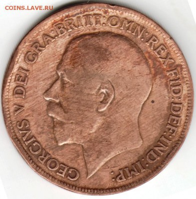 Великобритания. 1 пенни 1921 г. до 24.00 10.03.16 г. - Scan-160304-0009