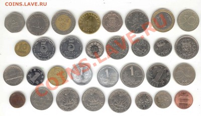 32 монеты 13 стран 140 рублей - мелочевка