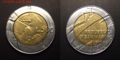 2 - Сан-Марино – 500 лир (1990) «Голубиная почта» (бм)