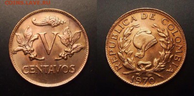 2 - Колумбия – 5 сентаво (1970) (UNC)