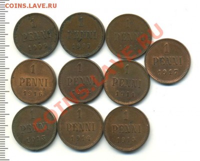 1 пенни Н2 х 10 шт. до 21.10.10 21-00+ - медь подборка 1пенин,0000 10шт