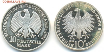 10 марок ФРГ 1992,2001г 2шт 10.03.16 22-00 - марки ФРГ 003