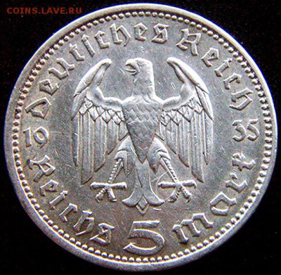 Германия. 3-й Рейх_5 рейхсмарок 1935(А); до 05.03_22.12мск - 10537