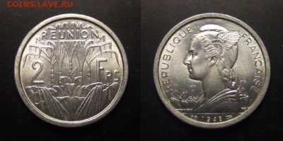 2 - Франц. Реюньон – 2 франка (1948) алюм. (UNC)