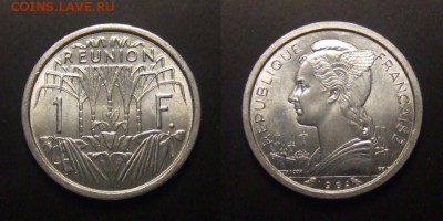 2 - Франц. Реюньон – 1 франк (1964) алюм. (UNC) №1