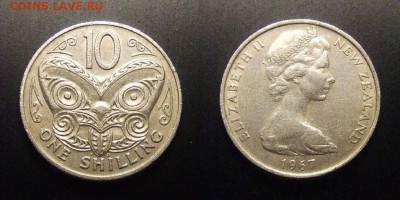 2 - Новая Зеландия – 1 шиллинг (10 центов) (1967) «Маска маори»