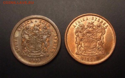 2 - ЮАР (набор - 5 центов журавль 1993 и 1997) (2 шт.) А