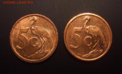2 - ЮАР (набор - 5 центов журавль 2008 и 2010) (2 шт.) Р
