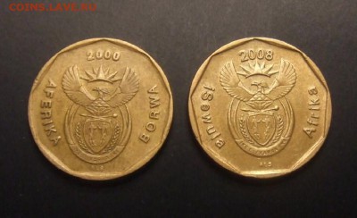 2 - ЮАР (набор - 20 центов; 2000 и 2008) (2 шт.) А