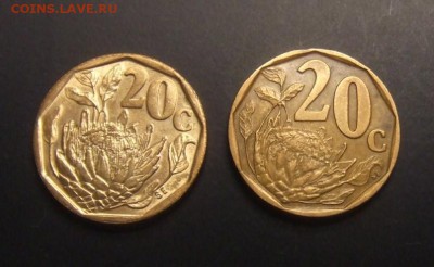 2 - ЮАР (набор - 20 центов; 1994 и 1997) (2 шт.) Р