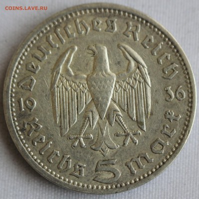 С 1 руб. III-й РЕЙХ 5 марк 1936г. "А"  до 12.03 в 22-00 - IMG_0440.JPG