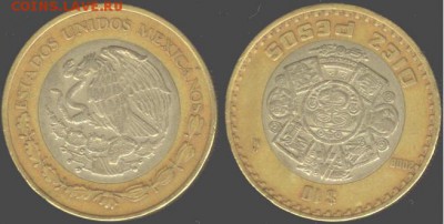 Мексика-Ацтекский солнечный камень-10 песо, 21.00 мск 13.03 - Ацтекский солнечный камень- 10 песо. 2008 год, Мексика