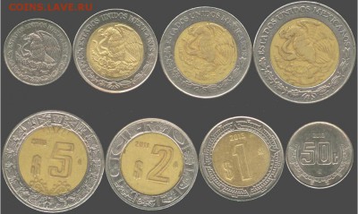 Мексика-1, 2 и 5 песо, 50 сентаво, 21.00 мск 13.03.2016 - Мексика 1, 2 и 5 песо, 50 сентаво,