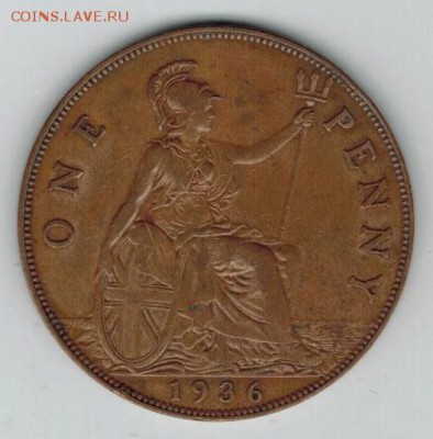 1 пенни, Великобритания, 1936 до 12.03. 22-00 МСК - 24