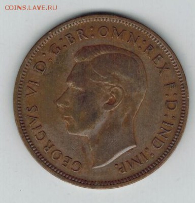 1 пенни Великобритания, 1938 до 12.03. 22-00 МСК - 27