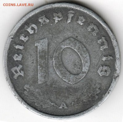 Германия. 10 пфеннигов 1940 г.Zn до 24.00 13.03.16 г. - Scan-160304-0002