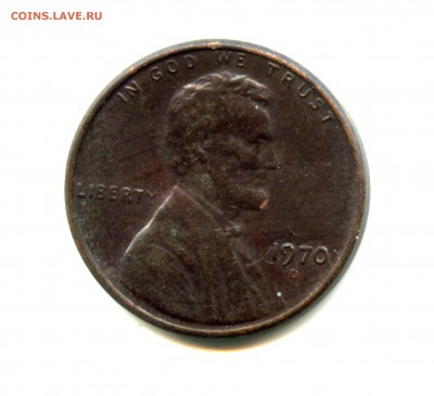 1 руб сарт! Американская монета 1 СЧАСТЛИВЫЙ ЦЕНТ 1970 г - img550