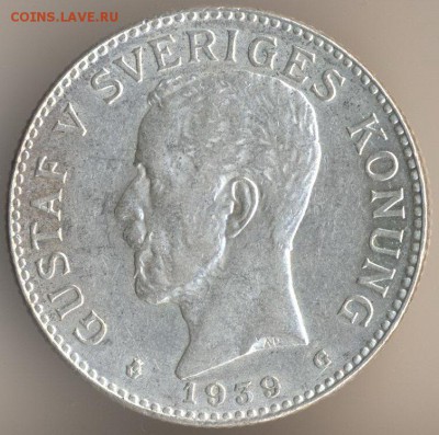 1 крона Швеция 1935 год, UNC. - 4