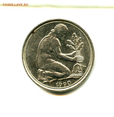 50 бундес пфенигов 1990 г ОЧЕНЬ ХОРОШЕЕ СОСТОЯНИЕ - img613