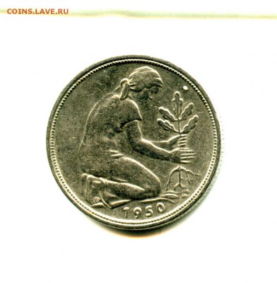 50 бундес пфенигов 1950 г ОЧЕНЬ ХОРОШЕЕ СОСТОЯНИЕ - img615
