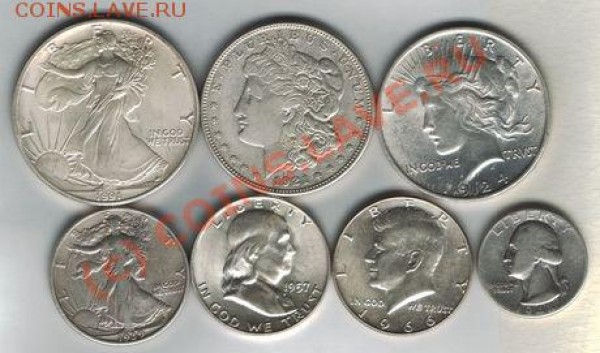 Доллар и полдоллара 1921-1991 - америка-3