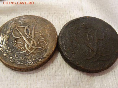 5 пять копеек 1758 и 1759 год пятак вензель елизавета петров - hcajazjY0Q8