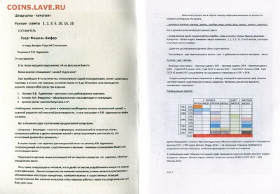 Шпаргалка "Монеты страны Советов" по каталогам Я.В.Адрианова - 3