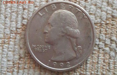 25 центов 1992 с изображением Вашингтона - quarter dollar - XDKYS8ChNBY