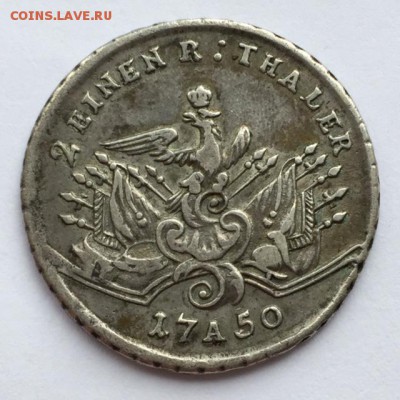2 талера. 1750г. (Пруссия) До 13 марта в 22:00 - реверс