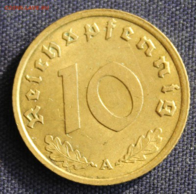 С 1 руб. III-й РЕЙХ 10 пфеннигов  1938г."А" БРОНЗА  17.03 - IMG_0494.JPG