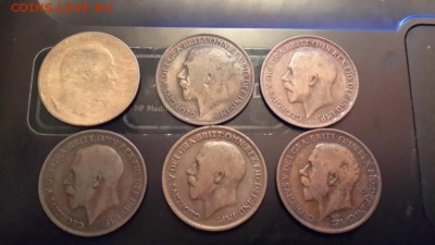 ONE PENNY(Великобрит)Короткий Блиц. 6 шт.1909,13,14,15,16,21 - 3
