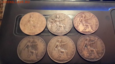 ONE PENNY(Великобрит)Короткий Блиц. 6 шт.1909,13,14,15,16,21 - 1