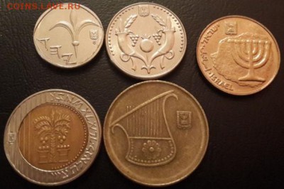 НОВЫЙ ИЗРАИЛЬСКИЙ ШЕКЕЛЬ. 5 шт. С 1 р.Короткий. 13.03. 22.00 - 1