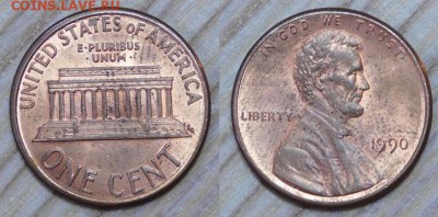 США 1 цент, 10 шт. по 1р. до 15.03.2016 22-00 - 1990.JPG
