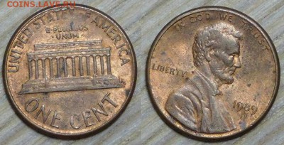США 1 цент, 10 шт. по 1 р. до 15.03.2016 22-00 - 1989 d.JPG