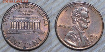 США 1 цент, 10 шт. по 1 р. до 15.03.2016 22-00 - 1994 d.JPG