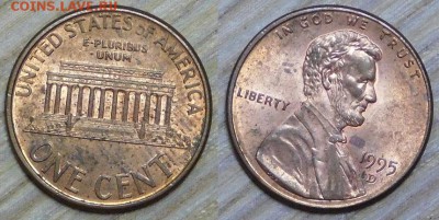 США 1 цент, 10 шт. по 1 р. до 15.03.2016 22-00 - 1995 d.JPG