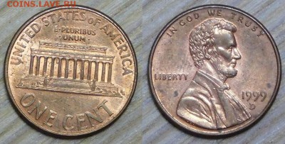 США 1 цент, 10 шт. по 1 р. до 15.03.2016 22-00 - 1999 d.JPG
