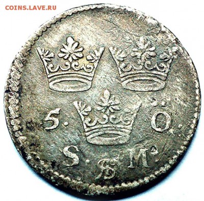 Швеция_5 эре 1691. Серебро; до 13.03_22.10мск - 7294