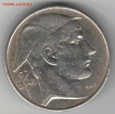 Ag БЕЛЬГИЯ 20 ФРАНКОВ 1949 ДО 17.03.16 В 22.00МСК (Б943) - 5-б20