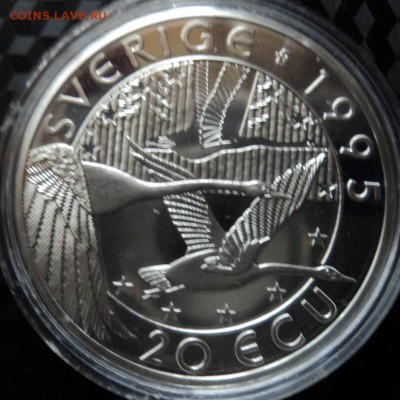 Швеция 1995 год 20 экю Карл Линней Лебеди до 18.03 - DSC00406ф