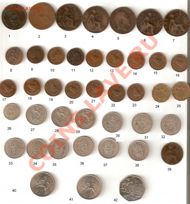 Англия. 1806-1994 года. 42 монеты. - 2_2