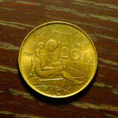 ИТАЛИЯ - ФАО Женщина с ребенком до 20.03, 22.00 - Италия 200 лир женщина с ребенком ФАО