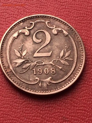 2 геллера Австрия 1908 год.(состояние) - 1гел