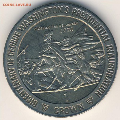 Монеты с Корабликами - 1-Crown-Washington-crossing-the-Delaware
