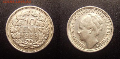 2 - Нидерланды – 10 центов (1939) Ag-0,6400 (XF)