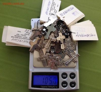 Серебро 925 проба крестики, подвесы 100 гр с бирками - image
