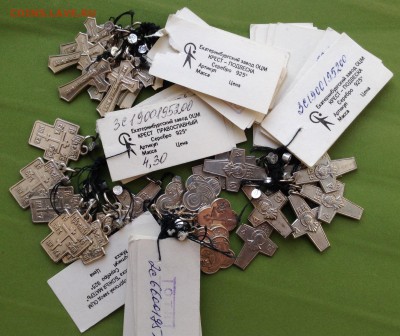 Серебро 925 проба крестики, подвесы 100 гр с бирками - image